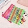 Color Makeup Nylon Stationery Rainbow Color Cosmetic Storage Zipper Pencil Case Mesh Pen Bag Grid
