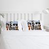 Постельное белье из Нью-Йорка с английским текстом и пейзажем, пододеяльник с наволочкой, на заказ, комплект из 3 предметов, пододеяльник, двуспальная кровать, домашний текстиль