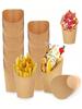 200/50pcs French Fry Cups Christmas Party Kraft Paper Slanted French Fries Cup Take-out Boxes Snack Containers Baking Cups