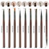 9 ШТ Кисть Лайнер DIY Ручка для Рисования Маникюр Акриловая Кисть для Рисования для Дизайна Ногтей Наконечник Ногтей Дисплей Инструмент для Рисования