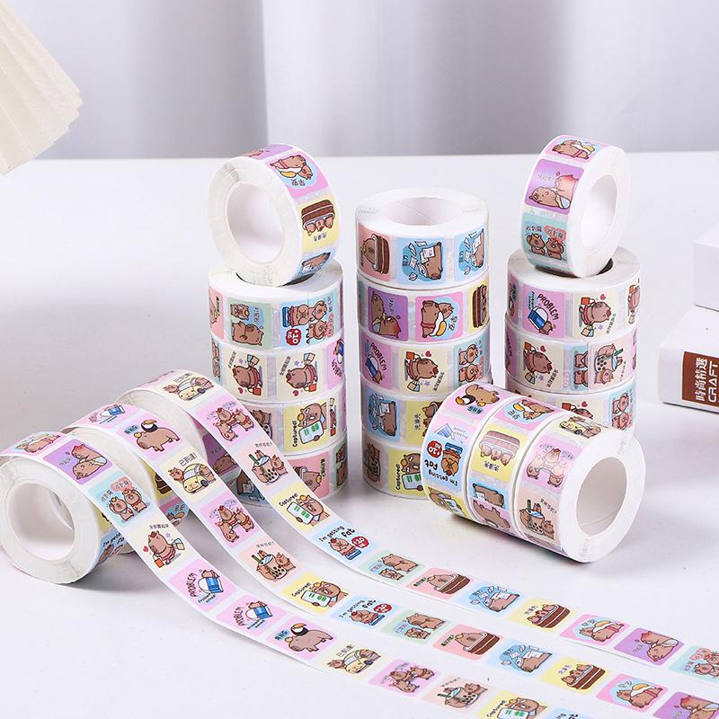 500 шт./рулон симпатичная наклейка капибара водонепроницаемая граффити эстетическая декоративная сумка для ноутбука чашка телефон дневник детские наклейки игрушка