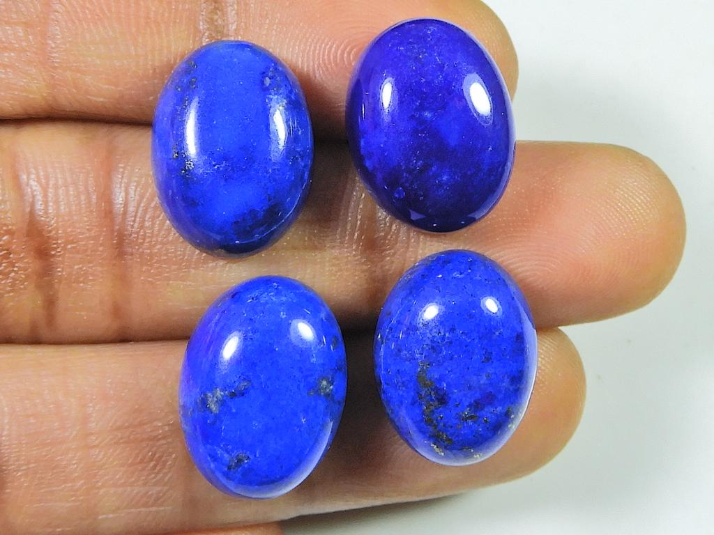 45 Карат Натуральный Лазурит ААА Овальный Кабошон Свободный Драгоценный Камень Лот 4 Шт 12X16ММ RQ-1919
