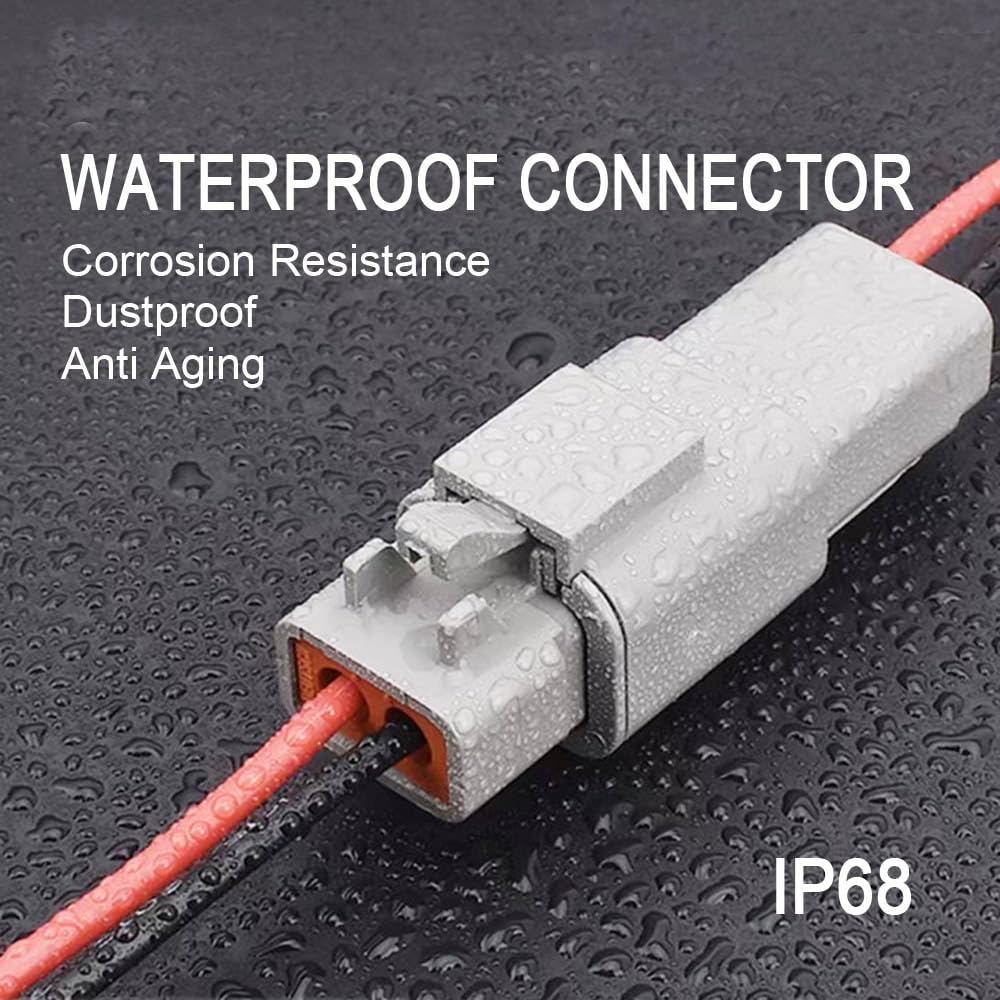 2-контактный разъем DTP с проводом 12 AWG, 2-контактный водонепроницаемый электрический разъем DT для автомобилей, штекер папа/мама, жгут проводов, для