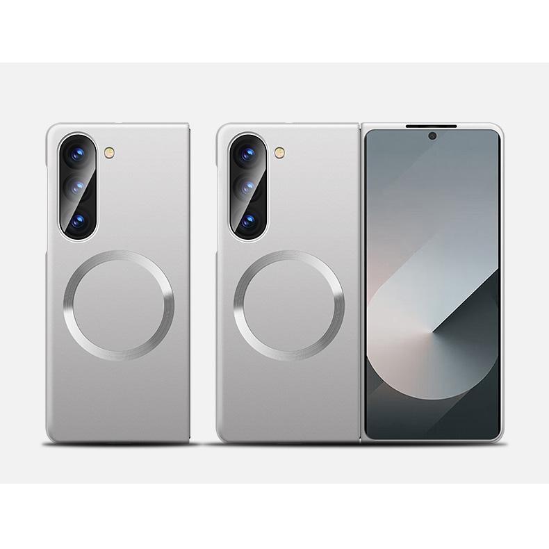 Роскошный магнитный тонкий складной чехол из 2 предметов для Samsung Galaxy Z Fold 6 Fold 5 Fold 4 Fold 3 однотонный жесткий ПК ударопрочный чехол для телефона с беспроводной зарядкой