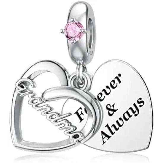 Медный Мать Сестры Дочь Друг Розовое Сердце Формы Шарм Подвеска Подходит Для Оригинального Браслета-Подвески Diy Женские Украшения