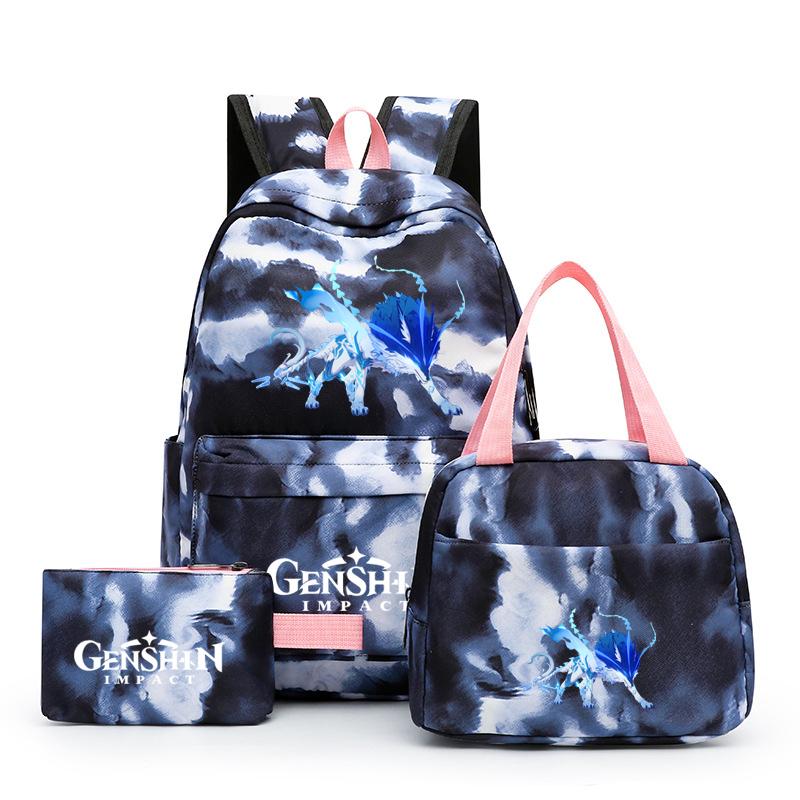 3Pcs/set Anime Girl Backpack Set School Students Kawaii Back To School Backpack Boy Children Lunch Bags Pencil Box