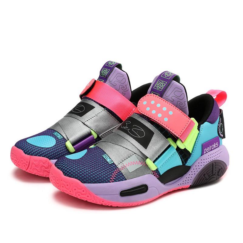 Kids Basketball Shoes Boys Girls Youth Sports Training Lightweight Breathable Mesh Upper Non-Slip Sole