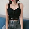 Summer Scheming Knitted Suspender Female Internet Celebrity Sexy Beautiful Back Top with A Base Black Vest Short Style