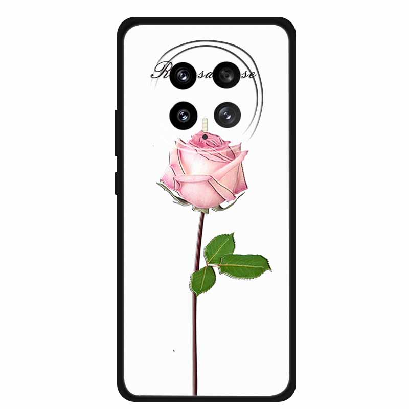 Чехол для телефона Honor Magic8 2025 Мягкий Черный Силикон 3D Тиснение Цветок Задняя Крышка На Honor Magic 8 5G Чехол Coque Ударопрочный Funda