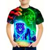Детская футболка с 3D-графикой дракона, детские топы, футболка с круглым вырезом, футболка с коротким рукавом и рисунком животных из мультфильмов, футболка для мальчика