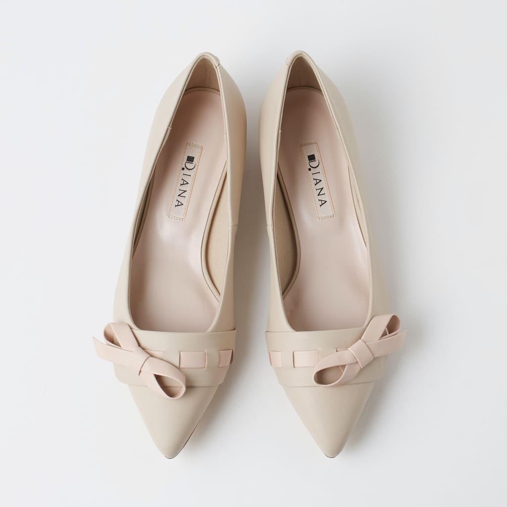 Туфли-лодочки на низком каблуке, модель 110125100008 [Diana], Япония, бежевый, 22.0см,
