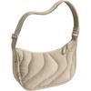 Women's Lightweight Small 3.5L Round Shoulder Bag, Quilted Nylon, Crescent Shape, Smartphone and Wallet Storage, Crossbody, Casual Hobo Bag,