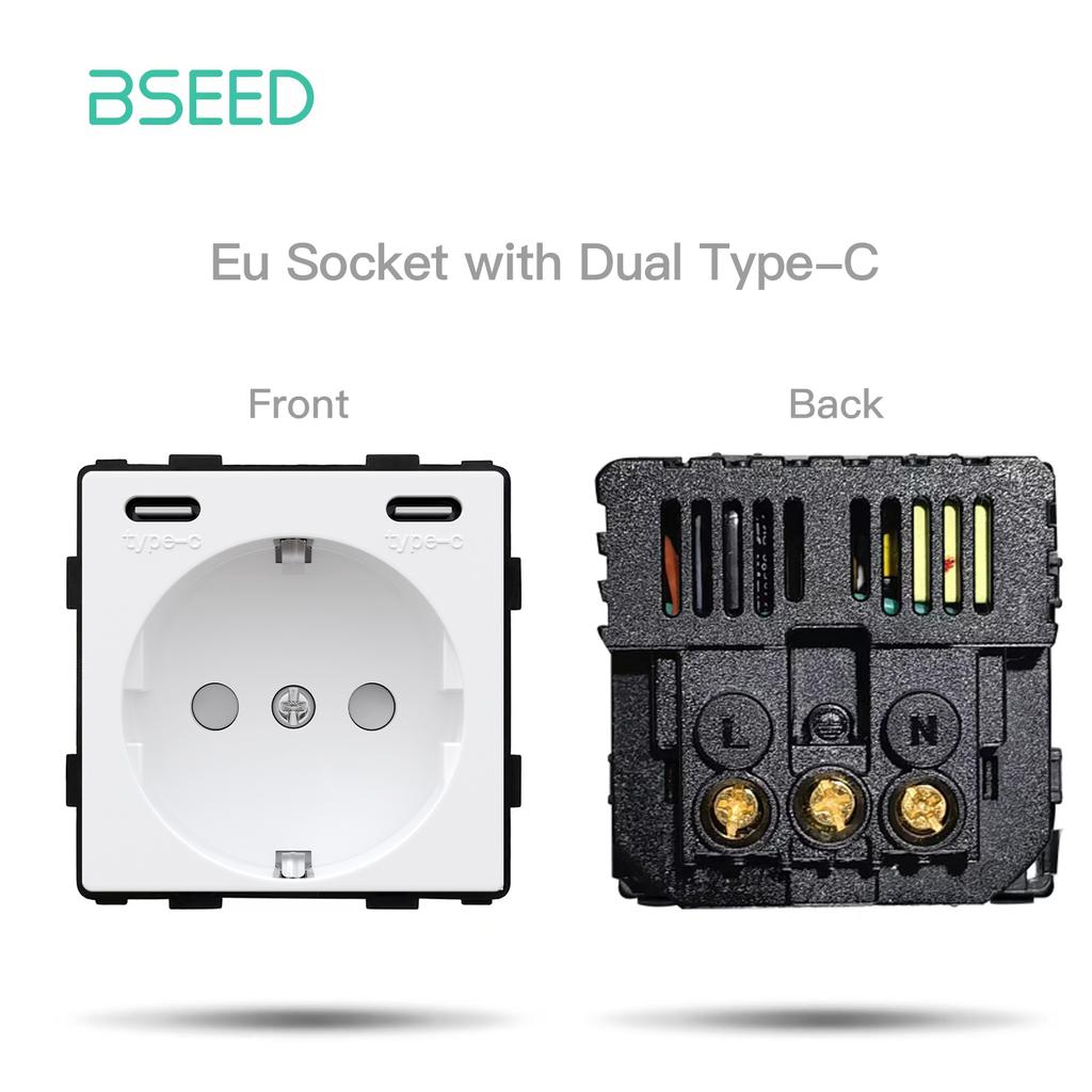 BSEED Wifi Выключатель для рулонных штор и 1/2/3-клавишные выключатели света EU/Французский тип Разъем USB Type-c Функция DIY Компоненты Стеклянная передняя панель