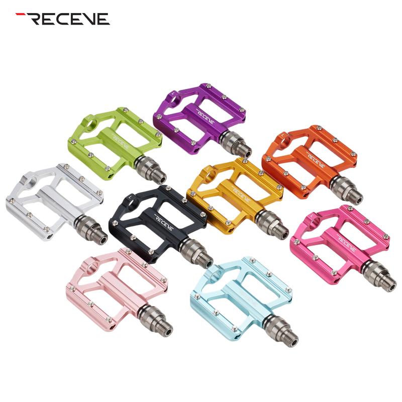 Платформенные педали RECEVE для складного велосипеда, BMX, для велосипеда, с быстросъемным механизмом, титановый сплав, 3 подшипника, педали с противоскользящими шипами