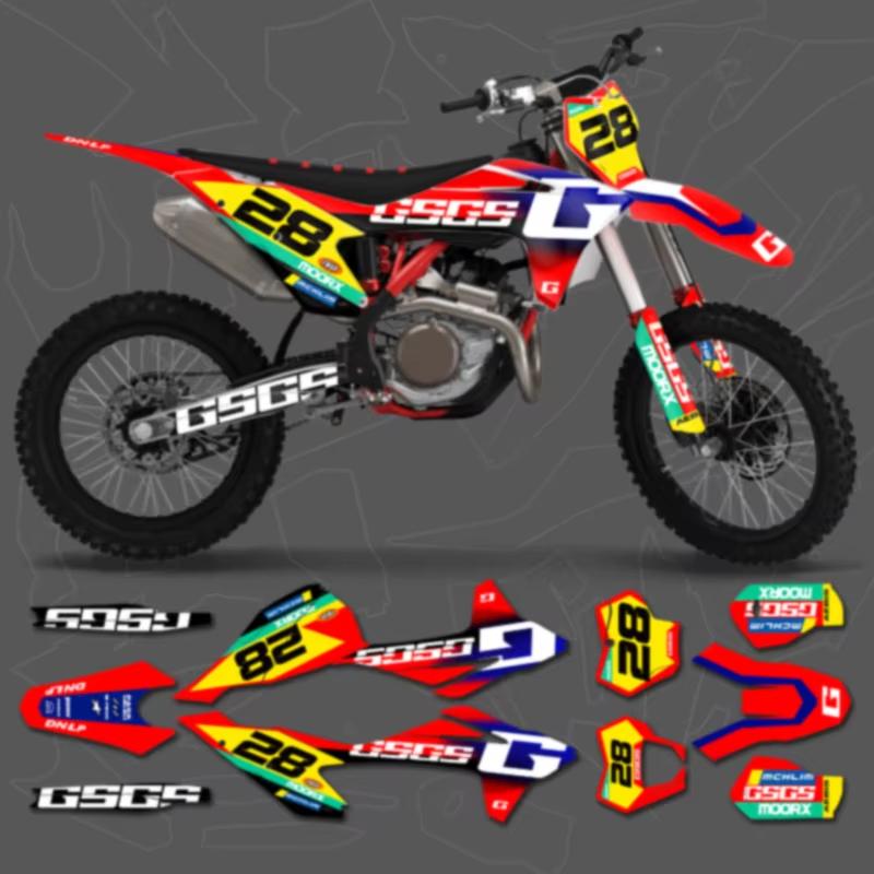 DSMTECH Custom Graphics Decals Stickers Kits for Gasgas Gas Gas EC MC 150 200 250 300 350 400 450 2021 2022 2023 007