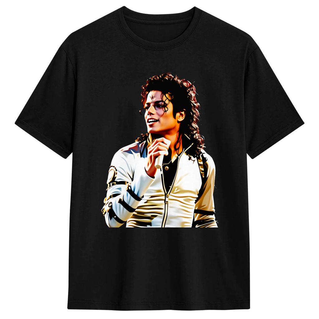 Best Singer Mi Chael Jack Son Cotton Tshirt Unisexs Summer Y2K Retro Tshirt Round Neck Harajuku Tshirt Plus Size Top