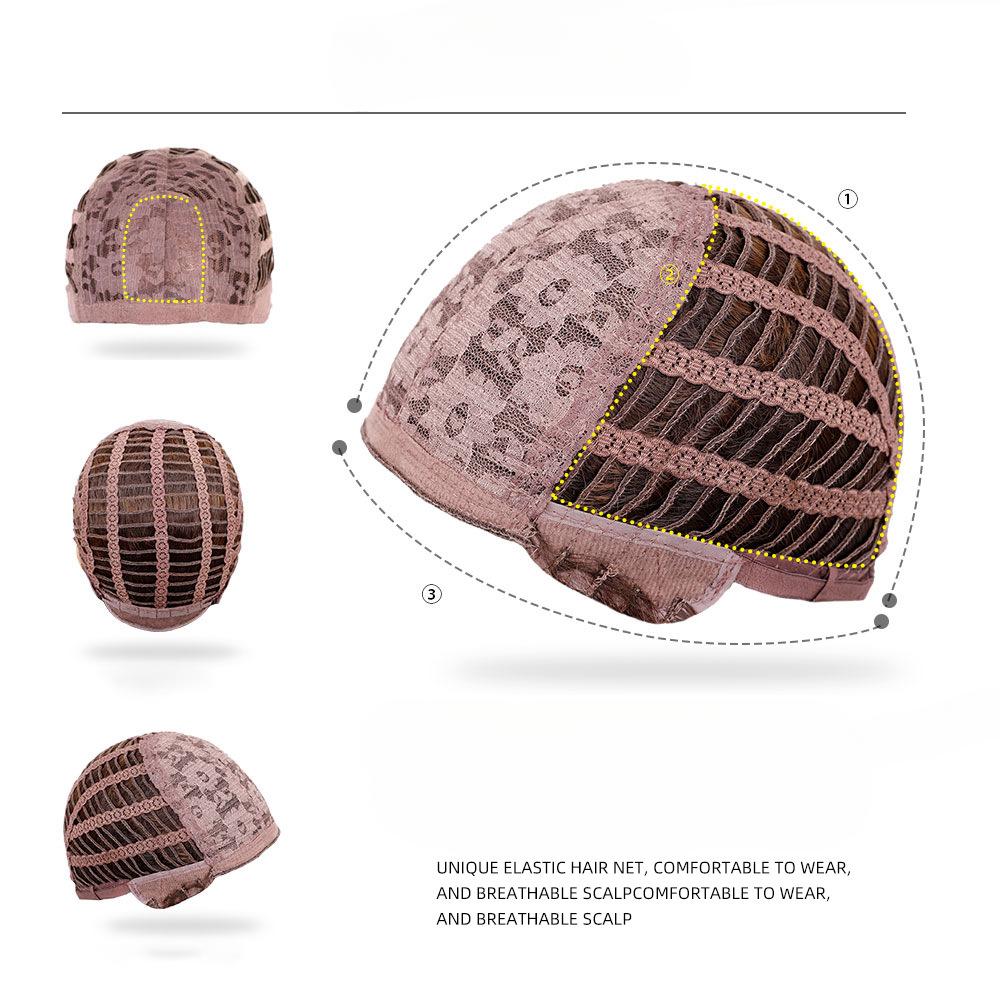 Полный головной убор черный постепенное изменение золотой челка Qi длинные вьющиеся волосы большая волна парик женский