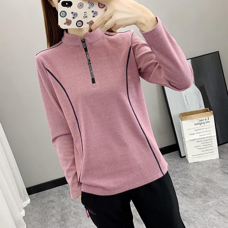 Женский эластичный флисовый свитшот большого размера со стойкой для осени/зимы - быстросохнущий, дышащий, толстый и теплый.