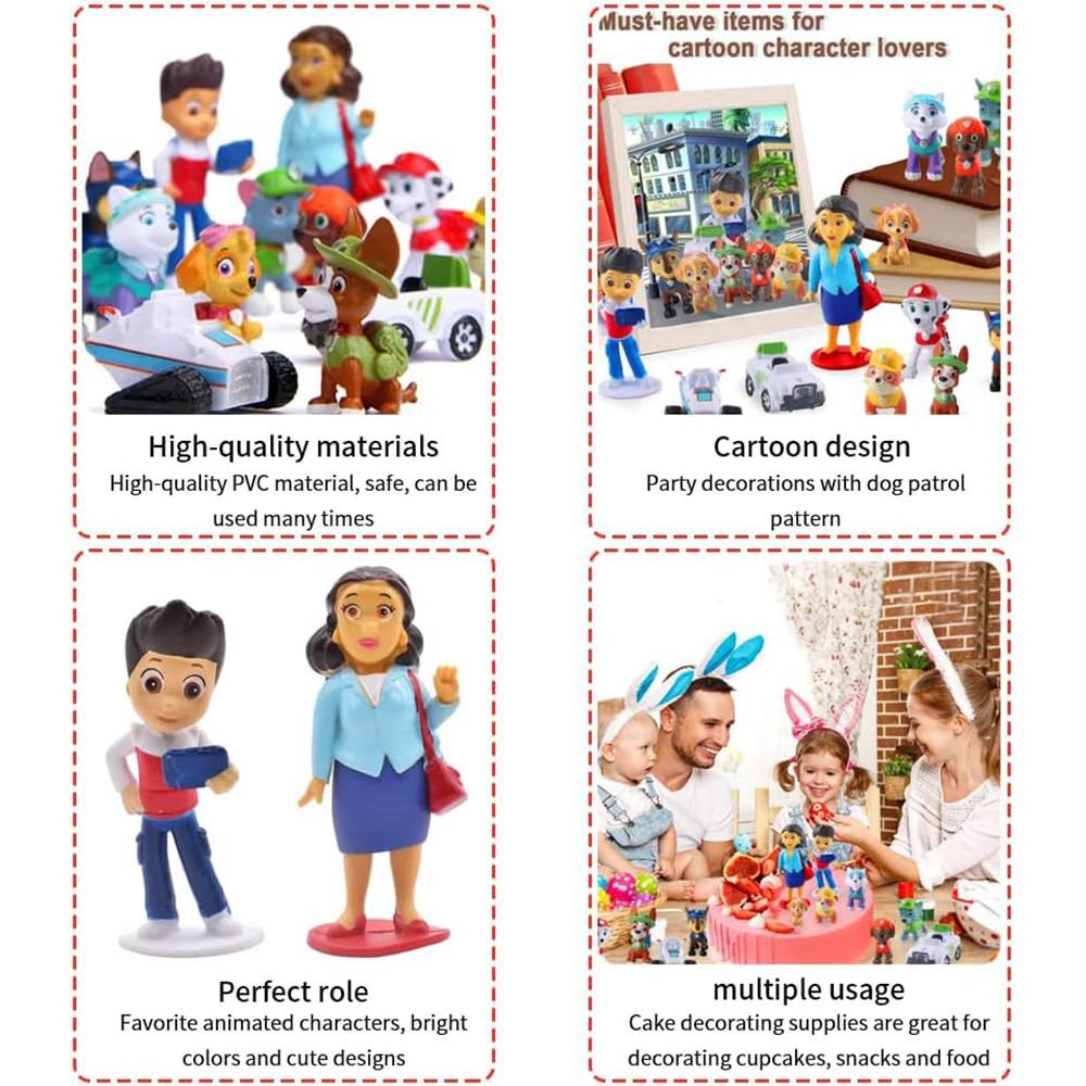 12 шт. Фигурки Щенячий патруль, фигурки для торта, украшения для праздничного торта