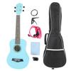 61cm Ukulele Starter Kit Basswood Ukulele for Beginner with Digital Tuner Tone Changing Clamp Strap