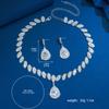 3 шт. Женская мода медная инкрустированная цепочка-коготь Starlight Water Drop ожерелье серьги комплект подходит для свадьбы, вечеринки, фестиваля GIF