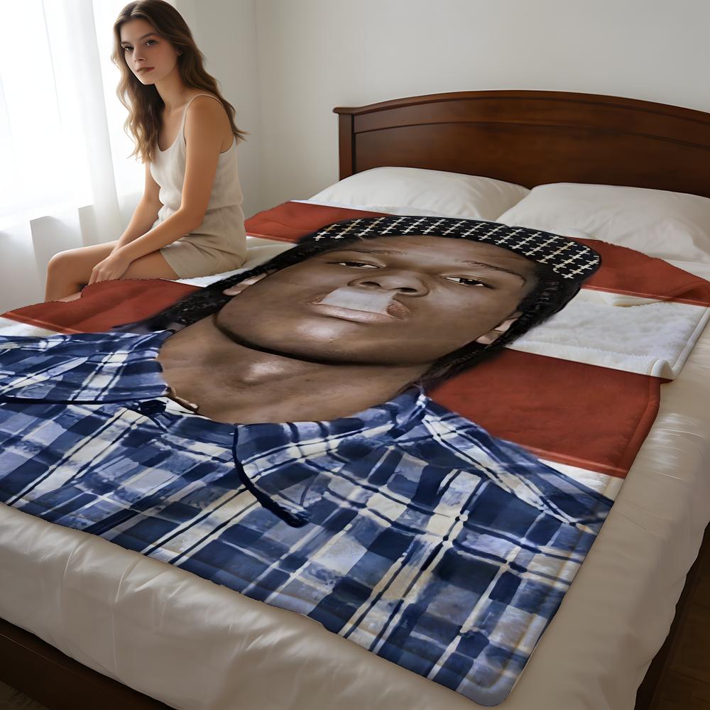 Throw High-Density Short Plush Blanket For Sofa Nap Air-Conditioned Room Soft Skin-Friendly ASAP Rocky