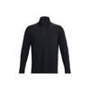 Solid 1/4 Zip Training Slim Fit Long Sleeve T-Shirt Men Tops Black 1379673-001