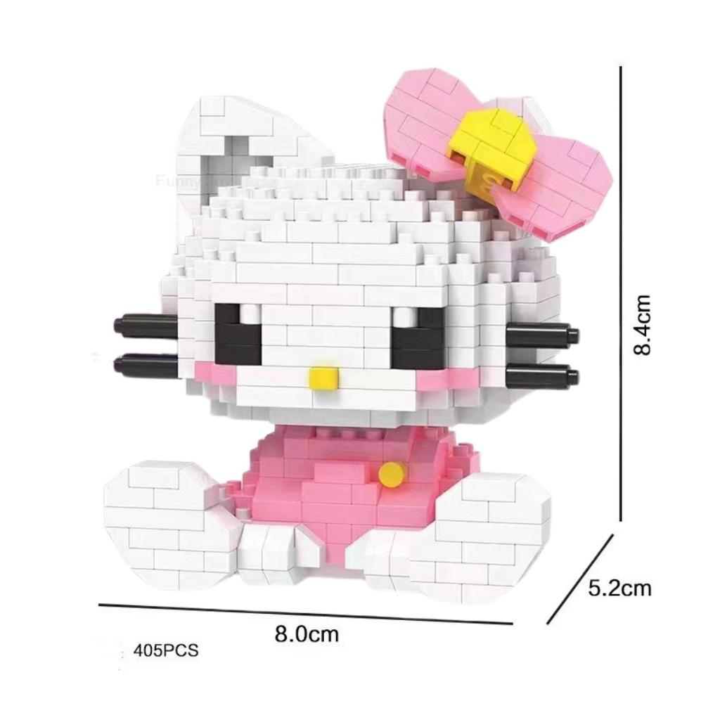 Cartoon Anime Blocks Kuromi My Melody Cinnamoroll Mouse Building Blocks Doll Toy Kids Birthday Gift