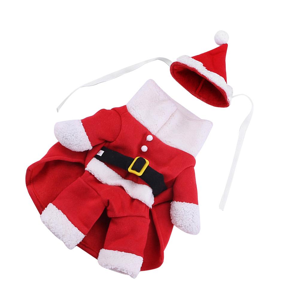 Christmas Santa Dog Costume for Small Dogs Polar Fleece Puppy Outfit Funny Pet Party Clothes for Holiday Photo Walking Jogging