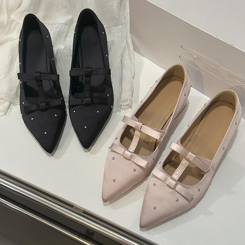 Including the inner heightening version~ · Temperament rhinestone satin women's shoes 2025 new fairy style beautiful Mary Jane shoes