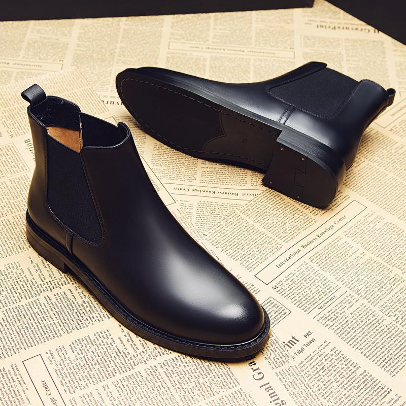 Женские короткие ботинки, новые осенне-зимние ботинки из бархата на толстом каблуке, ботинки челси в британском стиле, тонкие ботинки, ботинки-сигареты