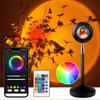 CIUJOY Sunset Lamp Projection 6W UFO Sunset Light with APP and Remote 16 Colors RGB Changing Night Light for Home Room Decoration Control,