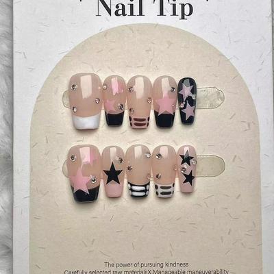 Чисто ручная работа Фототерапия Носить Ногти Таблетки Милые и Прохладные Горячие Девушки Носить Ногти Готовый Продукт Многоразовые Накладные Ногти