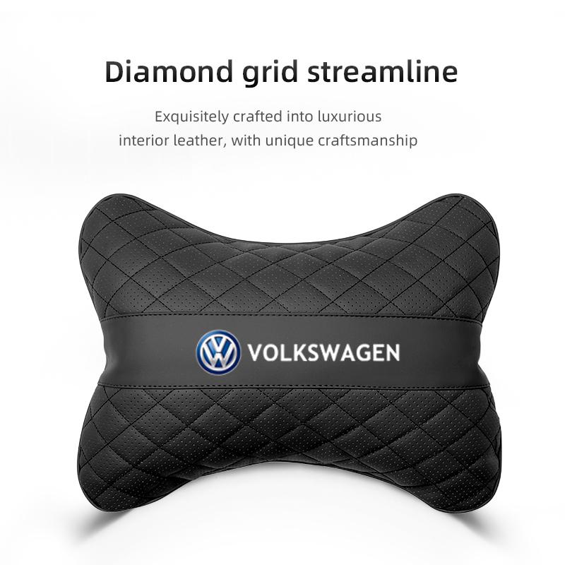 Valve Stems Caps VW Car Headrest Cover Neck Pillow Auto Seat Belt Shoulder Protect For Volkswagen VW RLine R Golf Amarok T5 Phae Sx5