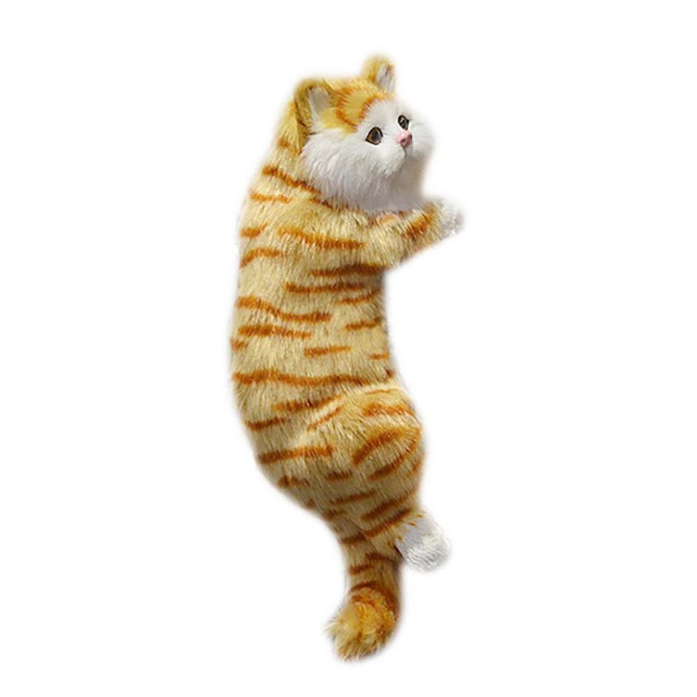 Decoration Realistic Cat Stuffed Doll Furry Hanging Lifelike Cat Plush Toy Crafts