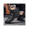 Four Seasons British Style High Top Waterproof Men's Side Zipper Comfortable Warm Leather Shoes Flat Ankle Boots