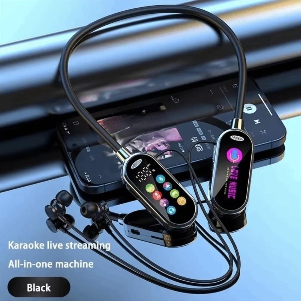 LED Display Bluetooth Earphones HiFi Sound Noise Reduction Earbuds Neckband Headsets Gaming