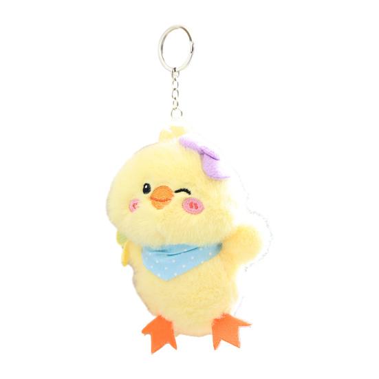 Cute Yellow Chick Plush Keychain Soft Stuffed Animal Pendant Cute Fluffy Bag Backpack Charm Adorable Gift for Animal