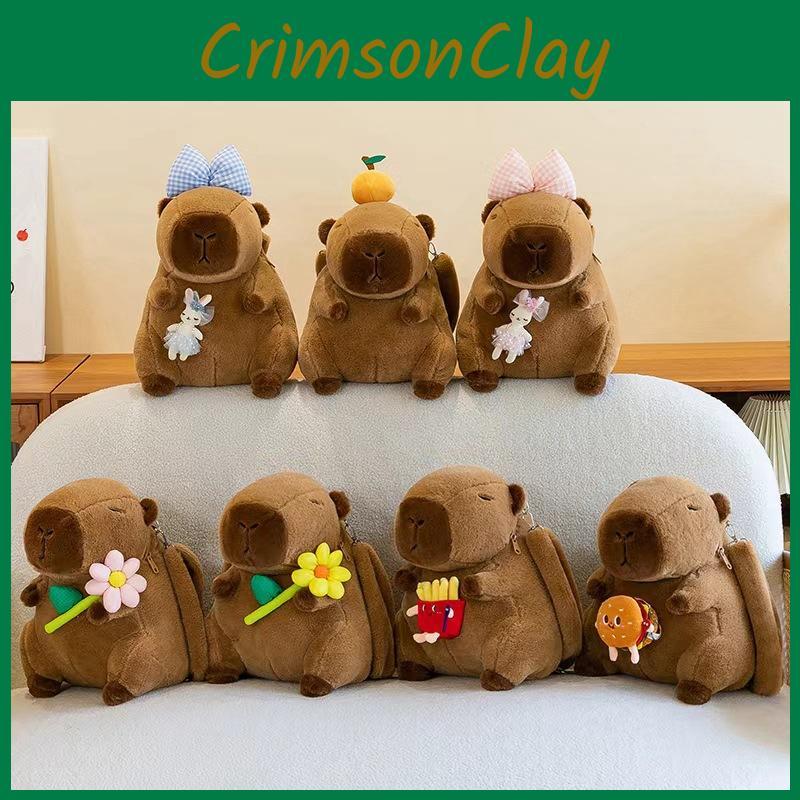 Очаровательный плюшевый рюкзак-капибара большой вместимости, мультяшная сумка-кукла для девочек