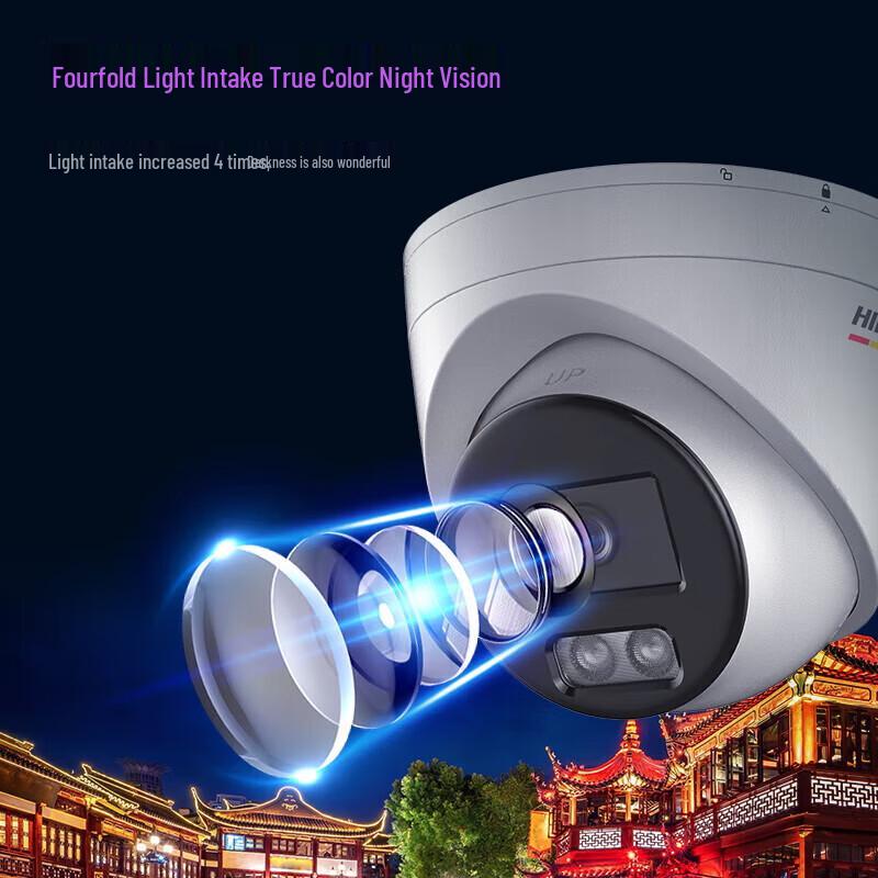 HIKVISION 4MP F1.0 Full-Color PoE Dome Network Camera CN plug (adapter included)