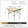 OEING Foldable Metal Roll-Up Camping Table