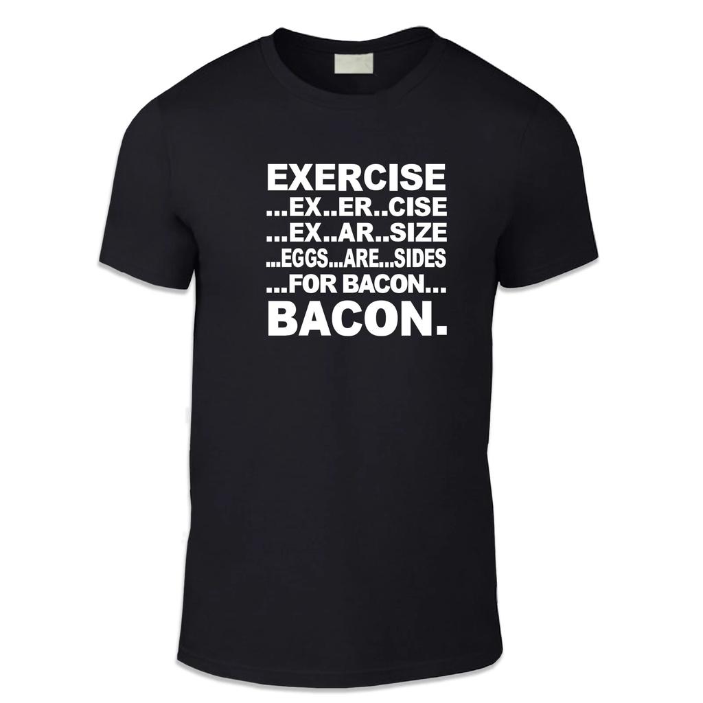 Exercise Bacon Adult Unisex T Shirt - Fun Humour Food Silly