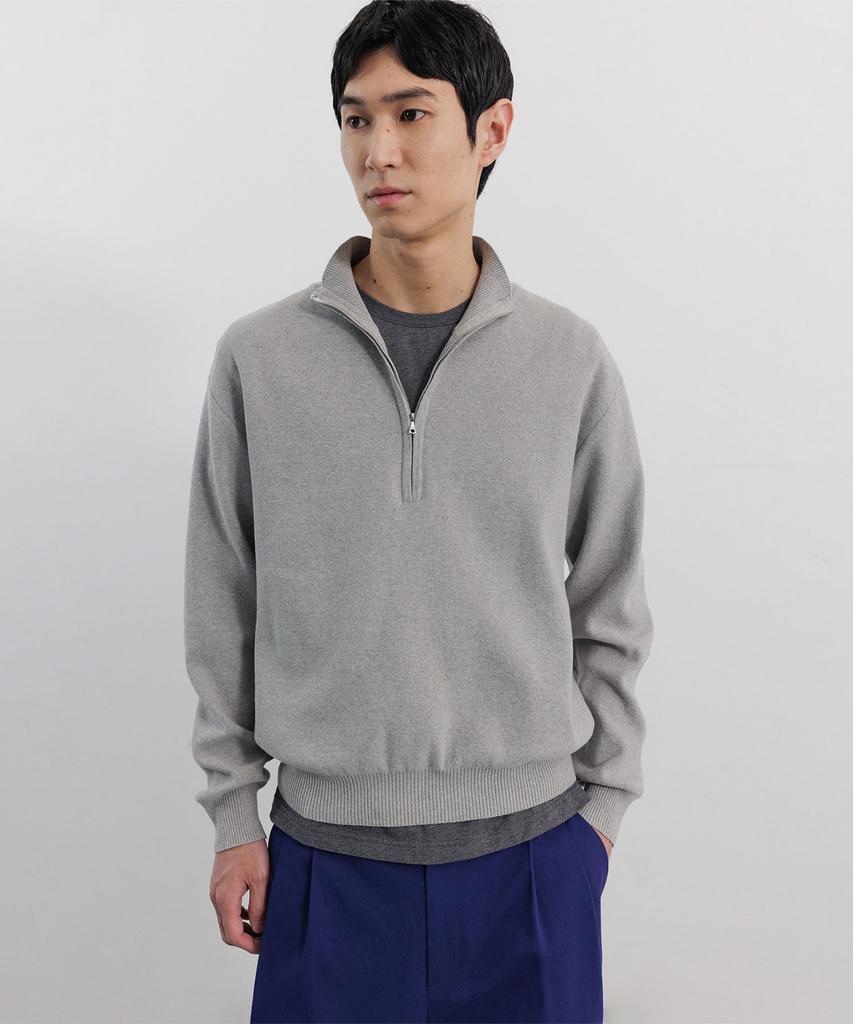 Blank Room Half Zip Knit_Light Gray