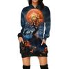Women's Fashion Loose Casual Pocket Long Sleeve Hoodie Printed Sweatshirt Top