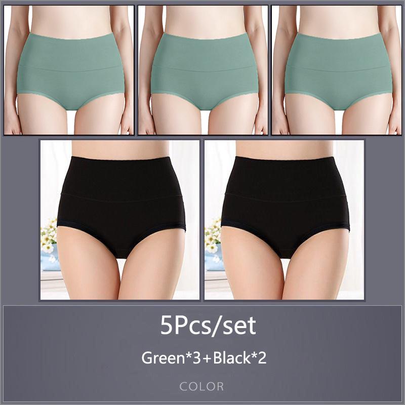 5 шт./компл. женские хлопковые трусики с высокой талией, мягкое дышащее удобное нижнее белье, большие размеры M-XXXXL