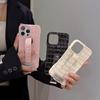 Luxury PU Wrist Strap Holder Crocodile Leather Pattern Phone Case For iPhone 16 15 11 12 13 14 Pro Max Soft Stand Cover