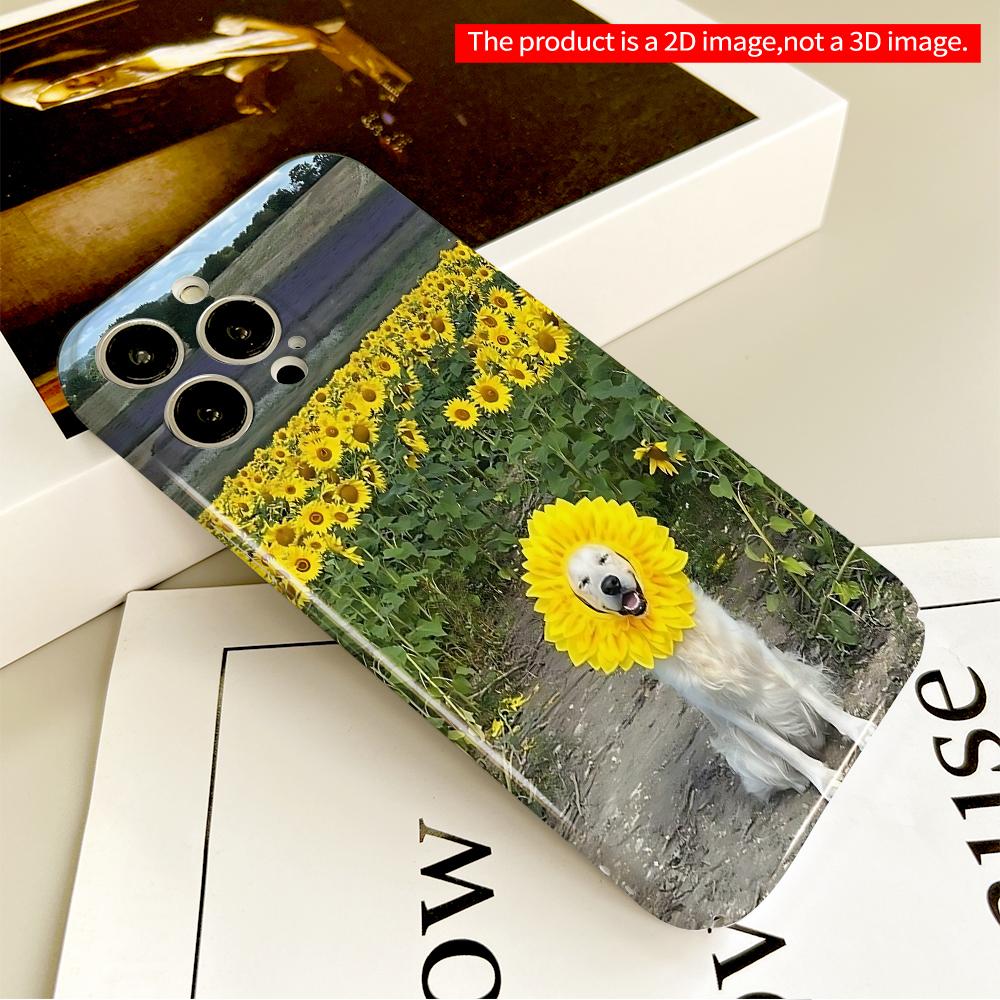 Sunflower Dog in Field Phone Case All inclusive film hard phone case, compatible with iPhone 18 Pro Max 17 16 15 14 13 12 11