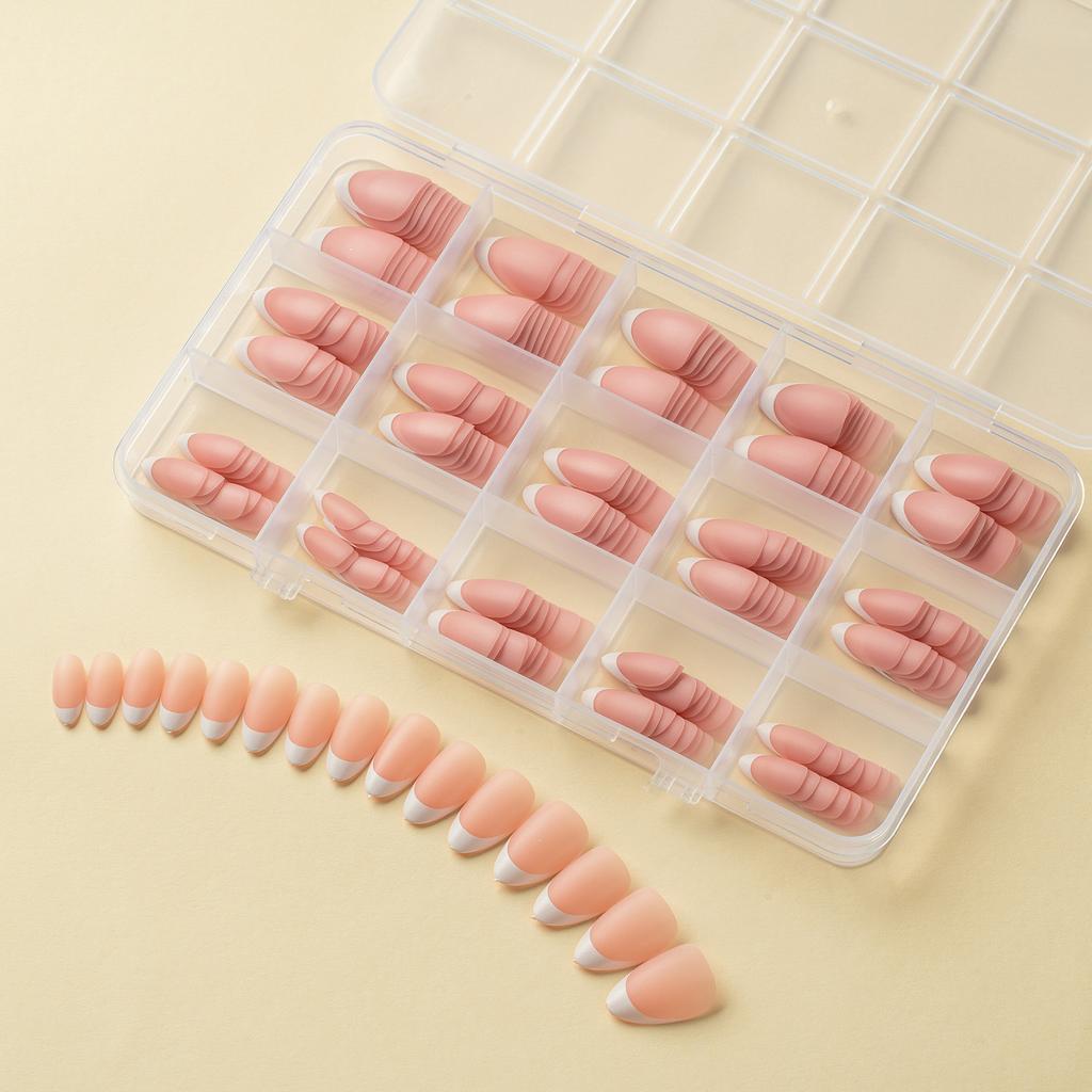 150 Pieces Diy Non-Marking Matte Nail Art Wearing Non-Marking White Classic Work In Progress French Fake Nail Nail Piece