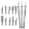 13pcs/Set Metal Scalpel Knife with Magnetic Storage Box Includes 3pc Carving Handles & 10pcs Knife Blades DIY Manuel Repair Tool