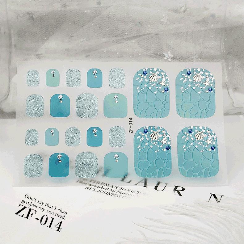 New Foot Stickers, Nail Art Stickers, Waterproof Onion Powder 5D Imitation Diamond Toenail Stickers